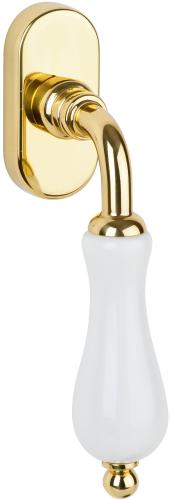 Artikelbild des Artikels “Fenstergriff DK Appiano Messing poliert/Porzellan weiß 40 mm“