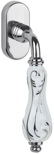 Artikelbild des Artikels “Fenstergriff DK Flora Glanzchrom/weiß Silber 31 mm“