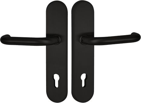 Schutzdrückergarnitur Serie BASIC 01 schwarz, innen und außen Klinke /Produkte / Schutzklasse ES1 /