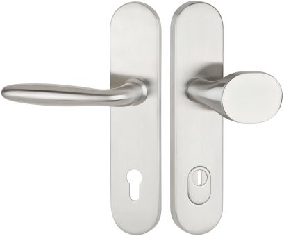 Schutzwechselgarnitur Serie Dream Edelstahl matt, außen feststehender Knopf /Produkte / Schutzklasse ES1 /