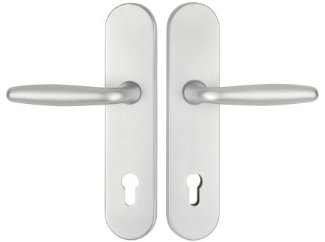 Schutzdrückergarnitur Serie 1931 Aluminium silberfarben, beidseitig Klinke /Produkte /