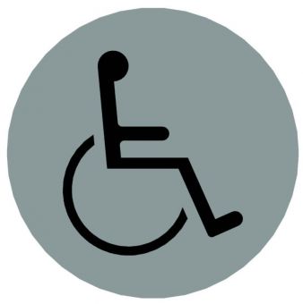 Hinweiszeichen Edelstahl rund Symbol: Behinderte
