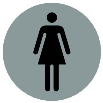 Hinweiszeichen Edelstahl rund Symbol: Frauen