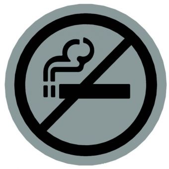 Hinweiszeichen Edelstahl rund Symbol: Nicht Rauchen