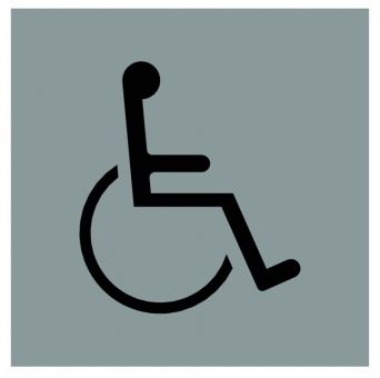 Hinweiszeichen Edelstahl eckig Symbol: Behinderte