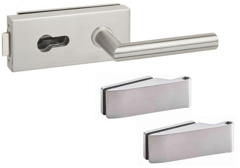 Glastürschloß Set Basic STUDIO PZ (2-tlg. Bänder) (PZ) Edelstahl matt