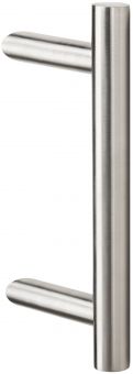 Stoßgriff Serie 8010 mit schrägen Stützen V2A 330/210 mm