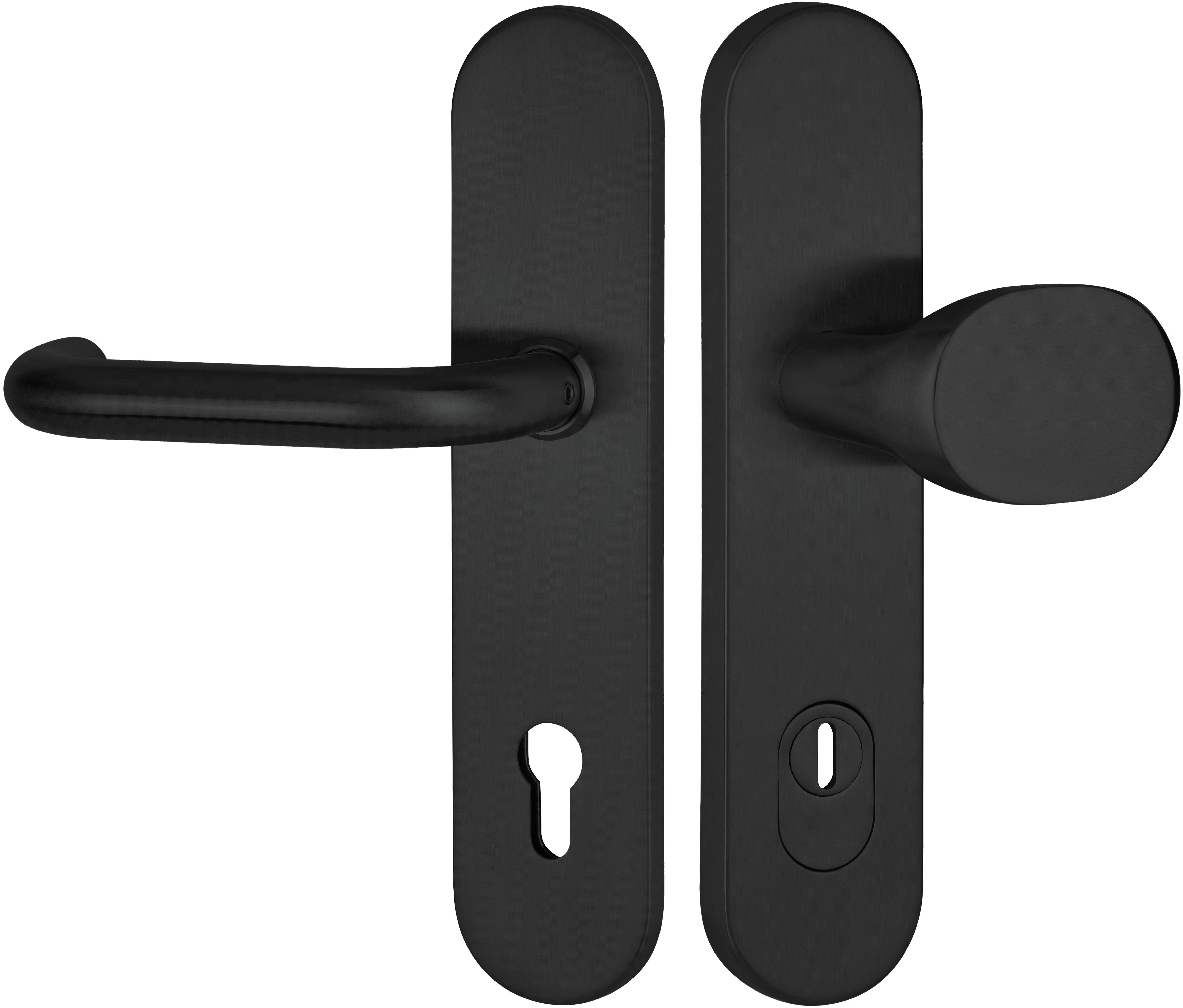  Artikelbild 1 des Artikels “Schutzwechselgarnitur Serie BASIC 01 schwarz, außen feststehender Knopf 92mm für Haustüren | MIT | außen Knopf feststehend“