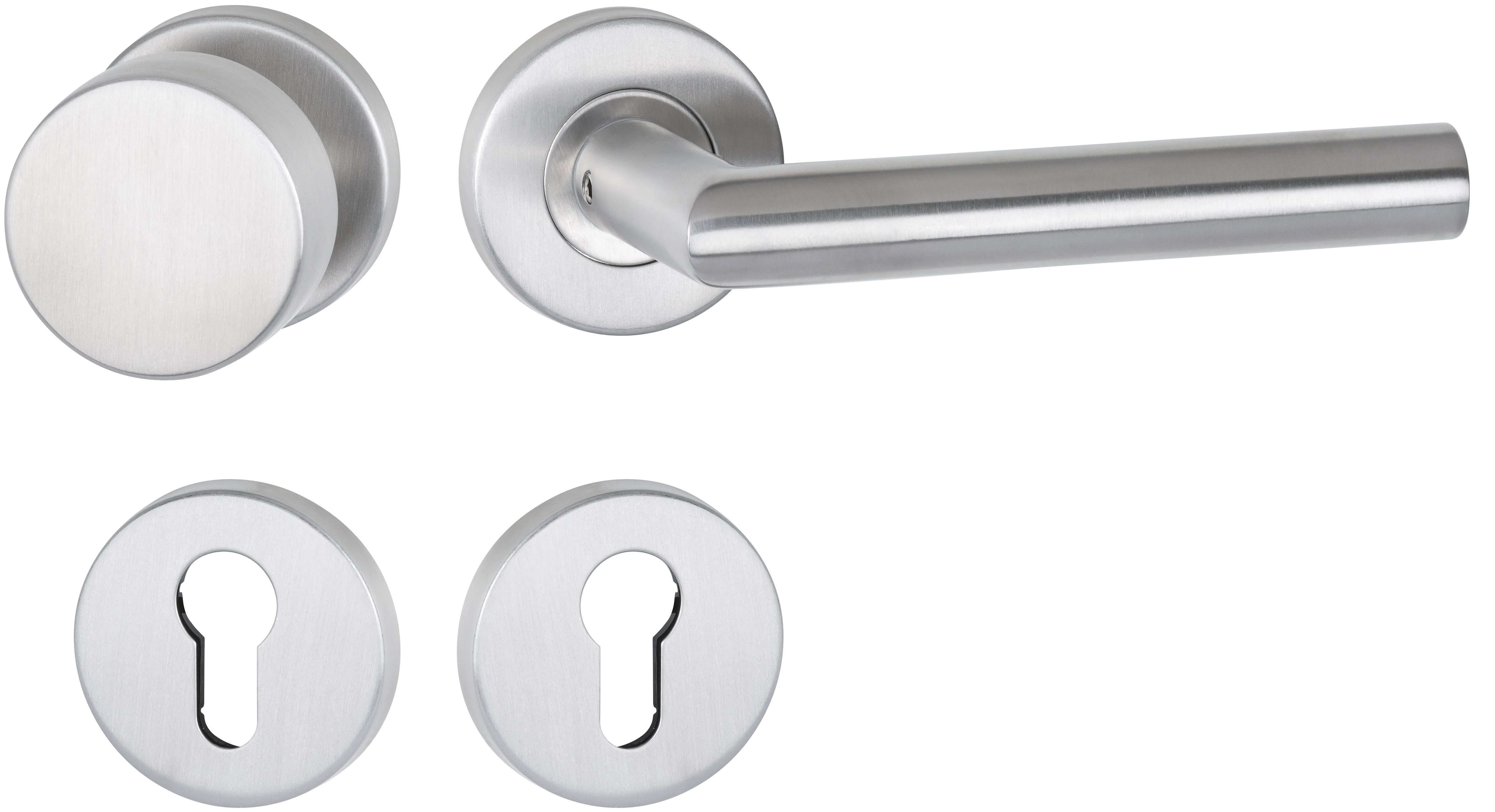  Artikelbild 1 des Artikels “BASIC 02 Klasse 3 - 1802.KL/2073.MI/3127.PZW.R-60 Edelstahl matt (PZW) rechts Flachknopf“