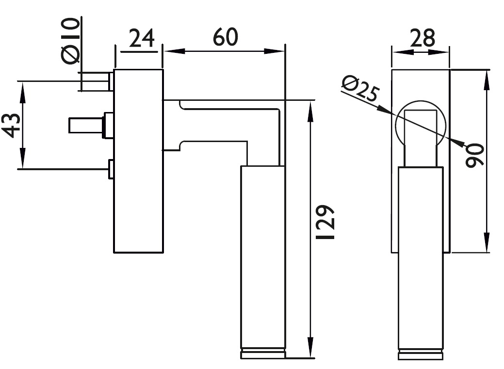  Artikelbild 2 des Artikels “Fenstergriff Infinity Edelstahl abschließbar Edelstahl matt | 32 mm“