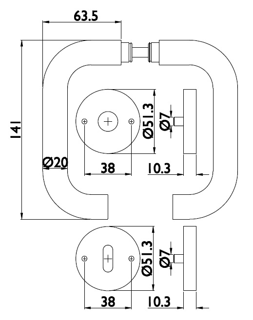  Artikelbild 2 des Artikels “Türbeschläge - Drückergarnitur BASIC 01 “