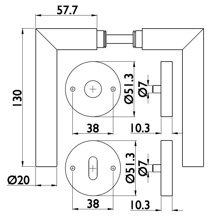 Artikelbild 2 des Artikels “Türbeschläge - Drückergarnitur BASIC 02 “