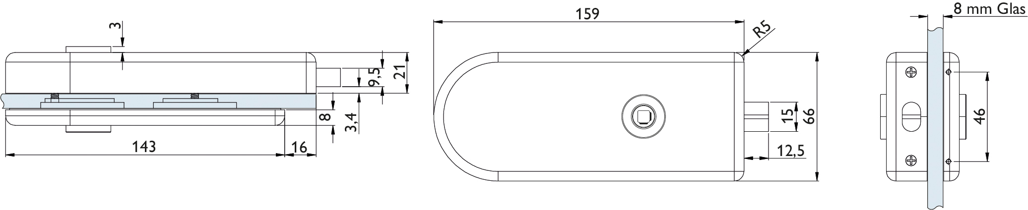  Artikelbild 2 des Artikels “Magnet Glastürschloß Venezia Aluminium silberfarben OL/UV“