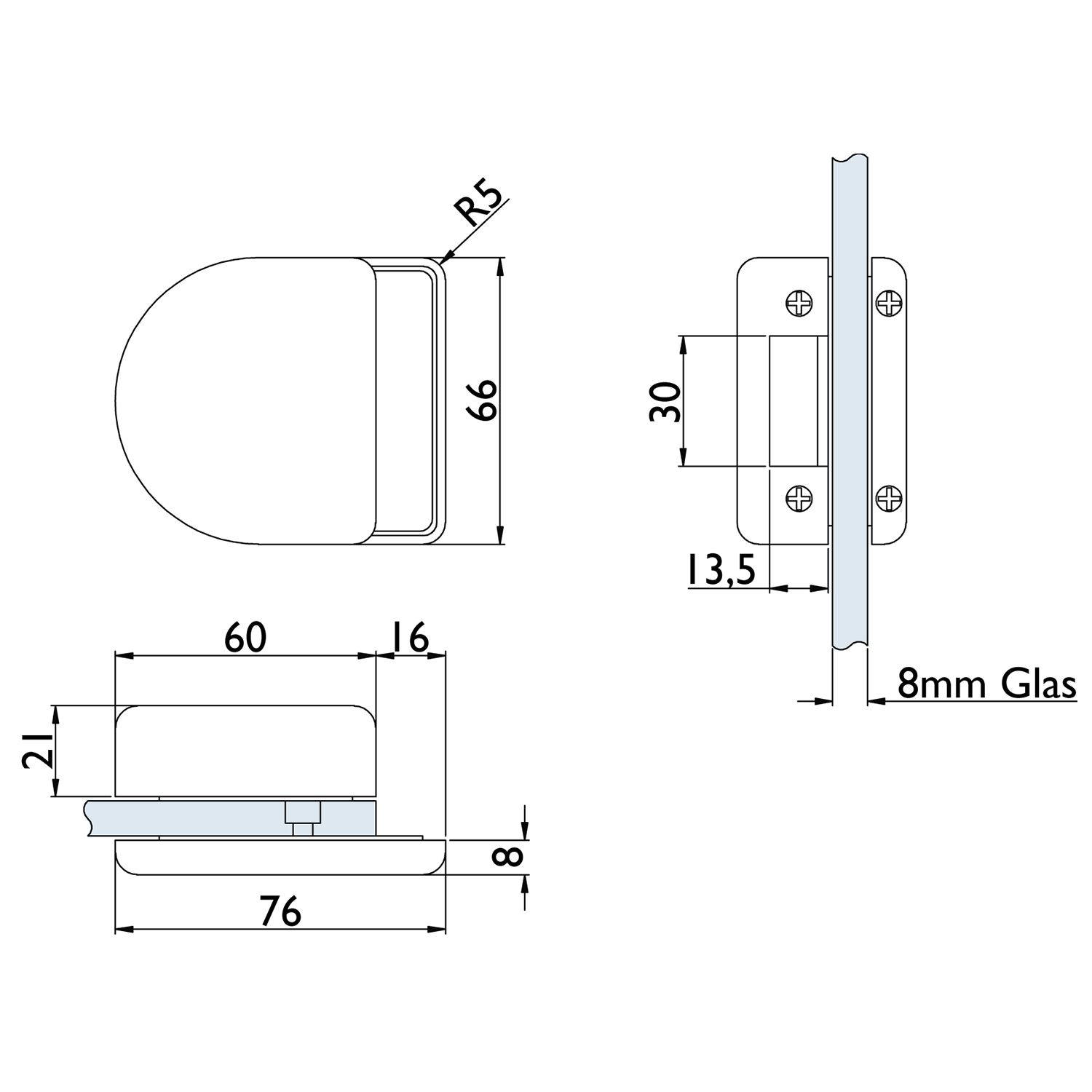  Artikelbild 2 des Artikels “Magnet Gegenkasten Venezia Aluminium silberfarben Gegenkasten“