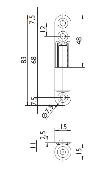  Artikelbild 2 des Artikels “Rahmenteile für 2-tlg. Glastürbänder “