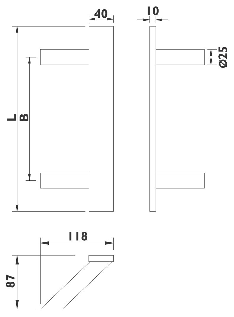  Artikelbild 3 des Artikels “Haustürbeschläge Edelstahl Stoßgriff 8022 gk schräg “